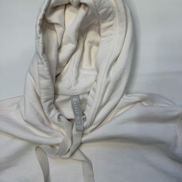 Athleta Yogi Pullover Hoodie XS Oversized High Low White Minimalist Comfy - Picture 3 of 13